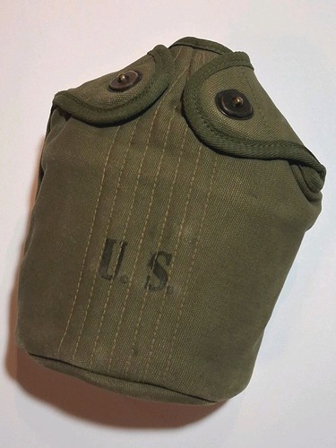 Original WW2 US Canteen Cover Des Moines Glove MFG Company 1945 Late WWII NICE