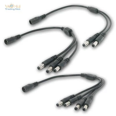 WORLD-TRADING-NET Distribuidor de cable DC, 2/3/4 velocidades, 5,5x2,1 mm/2,5 mm, conector y hembra distribuidor Y