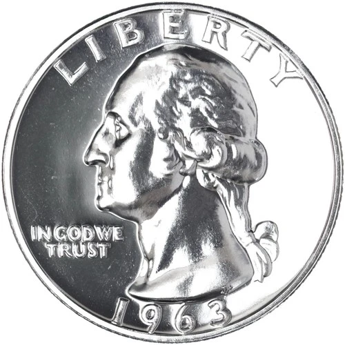 1963 Proof Washington Quarter ~ GEM PF UNC ~ 90% Silver ~ FREE SHIPPING