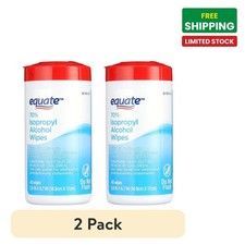 Equate 70 Isopropyl Alcohol Wipes, 40 Wipes. 2 pack 