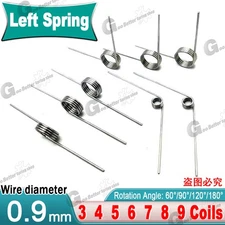 Torsion Spring 3-9 Coil (10 pcs), 0.9mm Wire dia, 5 ~ 10mm OD, Left spring Steel