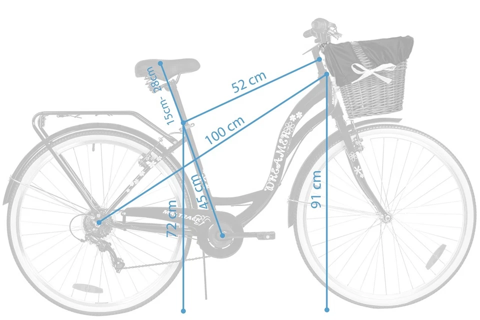 Maltrack Stadtfahrrad Damenfahhrad mit Korb, 6-Gang, 28", Gepäckträger, Sch - Bild 2 von 4