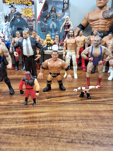 WWE WWF Vintage-Now Wrestling Action Figure Lottatori Misti OLTRE 50 Pezzi Custodia - Foto 10 di 23