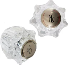 Bathroom Faucet Handles,Bathtub Shower Knob Replacement, Hot and Transparent 