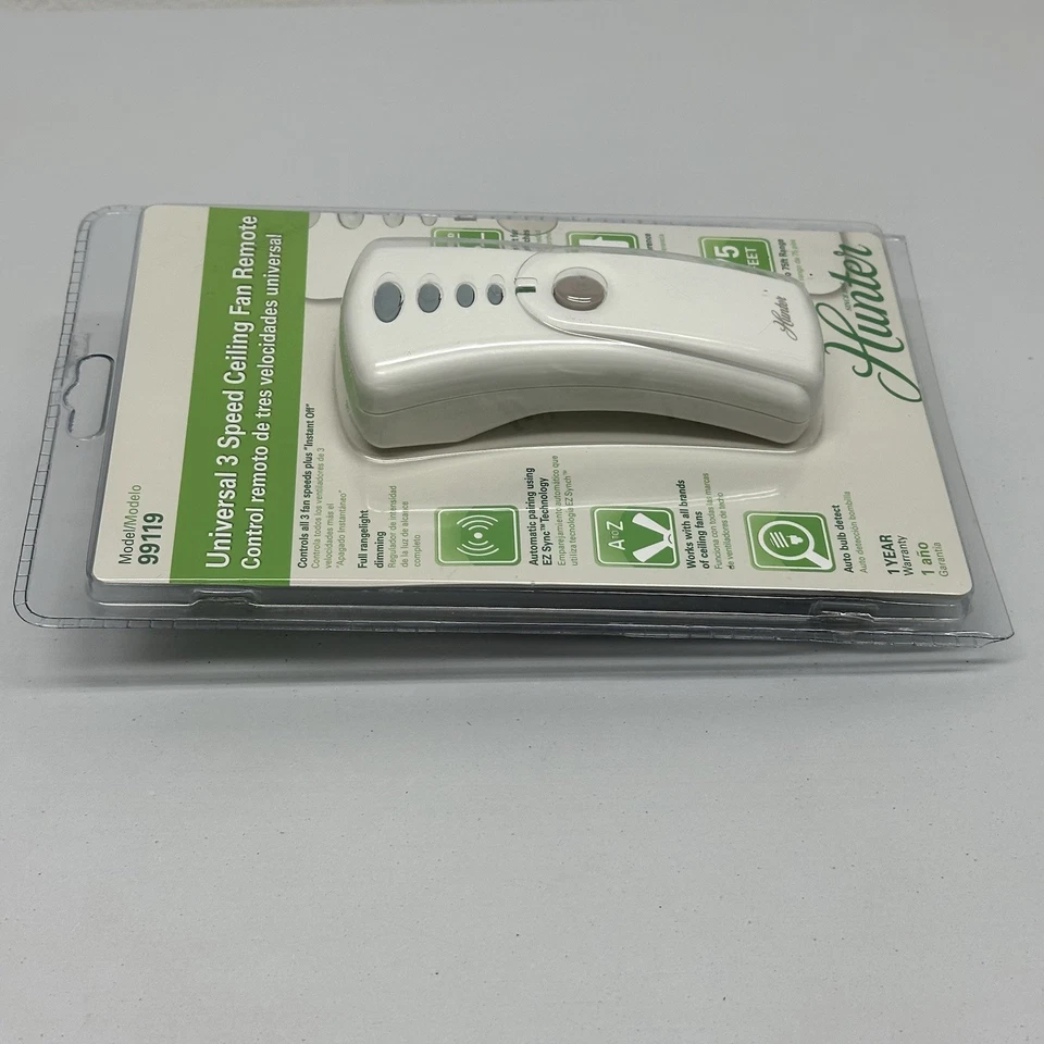 New Hunter 99119 Ceiling Fan and Light Universal Remote Control Sealed - Image 3 of 4