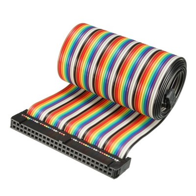 IDC Rainbow Wire Flat Ribbon Cable 50 Pins 66cm Length 2.54mm Pitch 2pcs Type-B