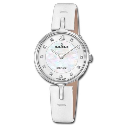 Candino Damenuhr Leder weiß Candino Elegance Armbanduhr UC4648/3