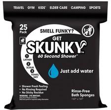 Skunky No Rinse Bathing Wipes, Cleans Without a Shower, Fast  Easy, 25 Count