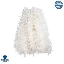 33Ft White Snowflake Tinsel Garland - Christmas, Holiday, Winter Decor