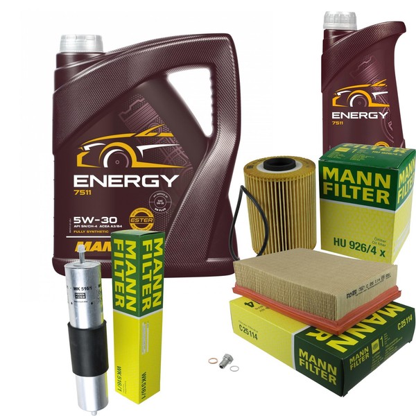 Mann Inspektionspaket Filterset 6L Mannol Energy 5W-30 FüR BMW E36 M 3.2-image