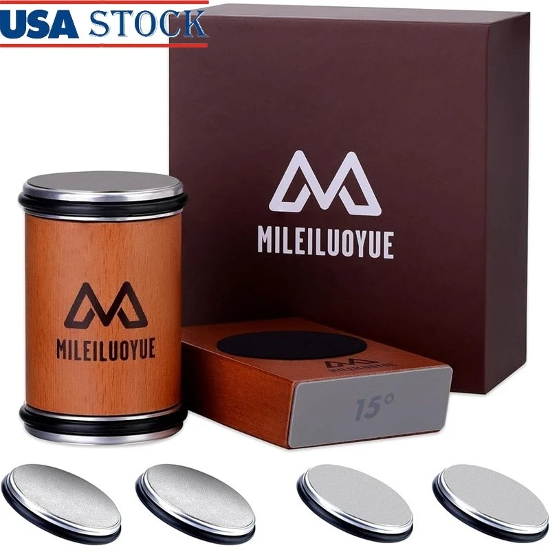 Knife Sharpener Diamond Whetstone Rolling Tool 15 20 Degree Magnetic Holder Gift