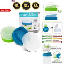 Kefir Mason Jar Lids Water Kefir Fermentation Kit 2 Pack Blue Green