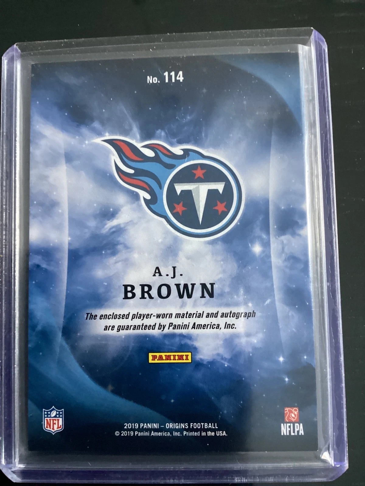AJ Brown Panini Origins #114 Jumbo Patch Autograph-Red