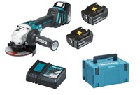 Makita Akku-Winkelschleifer 18V / 5,0 Ah, 3 Akkus + LadegeräT Im Makpac