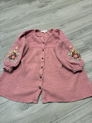 Jessica Simpson dark rose pink long sleeves top for girls - sz 5/6 
