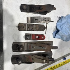 Set of 6: Vintage Hand Plane Wood Planers. Stanley, craftsman, dunlap