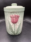 BRUSH MCCOY PASTEL KITCHENWARE 1931 #380 STONEWARE CANNISTER W/LID
