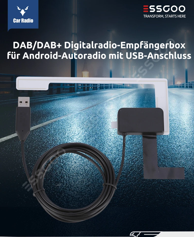 Auto USB Android DAB+ Autoradio Adapter Digital Tuner Audio Empfänger Antenne DE - Bild 3 von 4