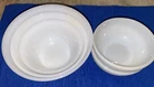 Set of 3 Vintage Federal Glass Milk Glass Nesting Mixing Bowls + 2 Cereal Bowls