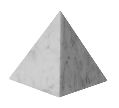 Pyramide Weißer Marmor Carrara White Italian Marble Pyramid Skulptur Home 10cm