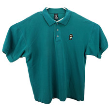 Warner Bros. Studio Men's Polo Shirt Size XL SS Tasmanian Devil 3 Button Green
