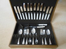 Garrard & Co Ltd Cutlery Set. Old English mainly with 6 dessert Bead forks. 
