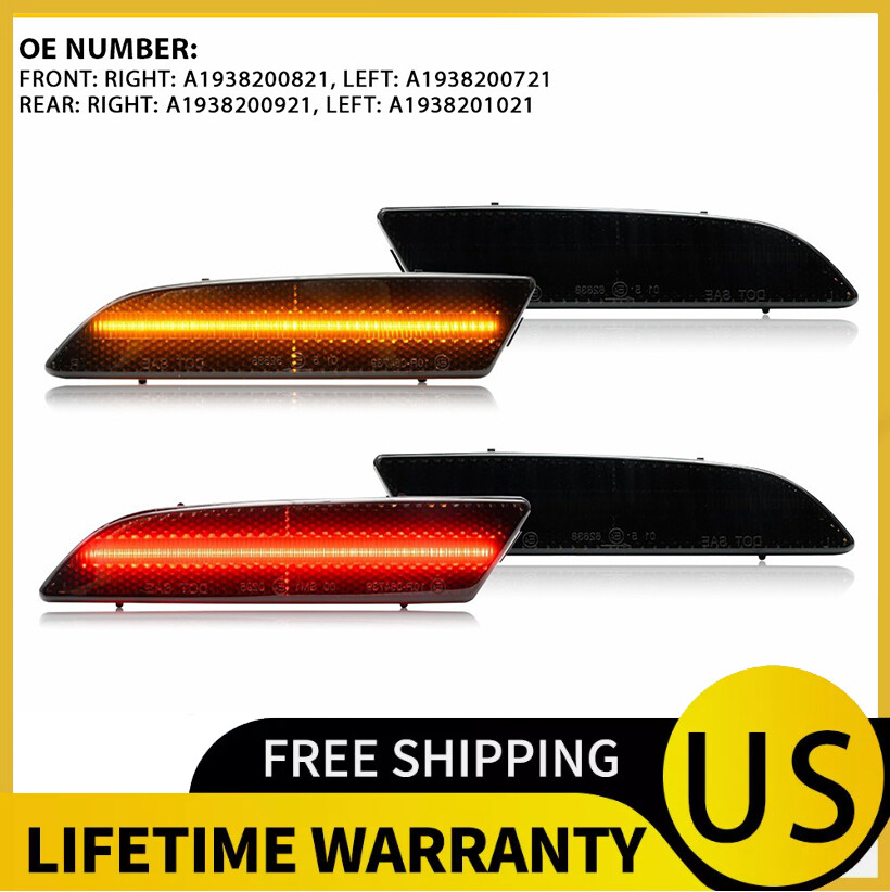4X LED Smoked Side Marker Light Set For 2004-2008 Chrysler Crossfire