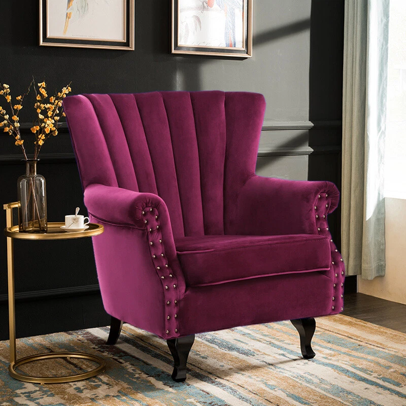 Burgundy wingback chair deals