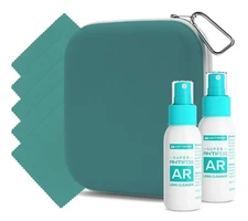 OPTIPAK Anti-Fog Lens Cleaner Spray Kit: 2 Sprays, 5 Cloths & Multipurpose Pouch