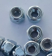 M4 985-8 Zinc-plated Steel Nylon Insert Hex Nuts, Qty. 25