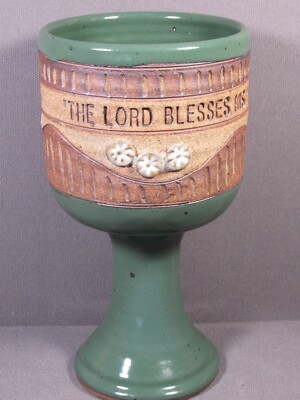 Ed Schrock Pottery Chalice Mug Cup  Psalm 29:11 Down to Earth 7  x 3.25 