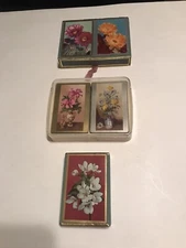 Vintage Congress 606 Floral Design Playing Cards 2 Double Decks & 1 Single Deck