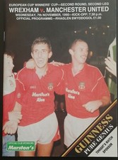 Wrexham v Manchester United ECWC 2nd Rd Programme 07/11/90
