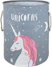 Kids Laundry Basket Girls Unicorn Room Decor,Large Storage Box Canvas Baby Ha...