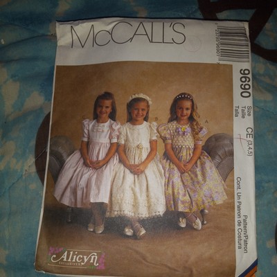 McCall's 9690 Girls Dresses 3, 4, 5  Sewing Pattern VTG UNCUT