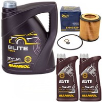 MotoröL Set Mannol Elite 5W40 API 7 Liter + ÖLfilter FüR BMW 1Er 3Er 5Er 6Er