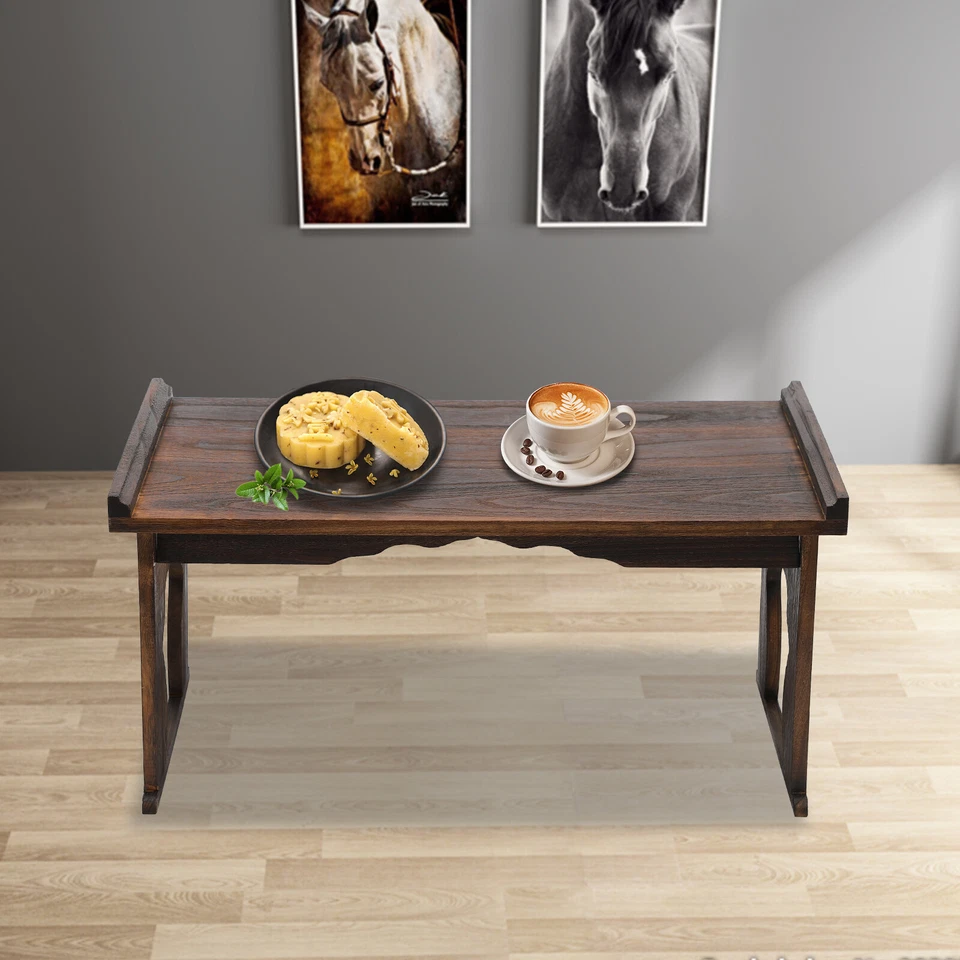 32"x18" Japanese Floor Table Folding Coffee Table & Tea Table Wooden Altar Table - Image 3 of 4