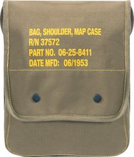 Canvas Map Case Shoulder Bag with Military Stencil Cotton/Canvas Map Bag