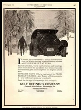 1919 Gulf Refining Co. Supreme Auto Oil Pittsburgh Cal Luce Art Vintage Print Ad