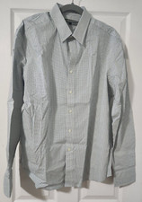 Quince The Untucked Dress Shirt Luxe Button Down, White Pattern S 100% Cotton