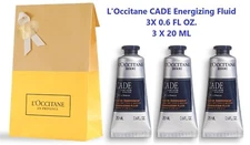3 PC L'Occitane En Provence CADE Men's Energizing Fluid For Face 3 X 0.6 oz. New
