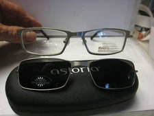 Revolution Eyeglass DEMO Frame W/ Magnet sun shade REV714  BRSL 51-18-140 w/case