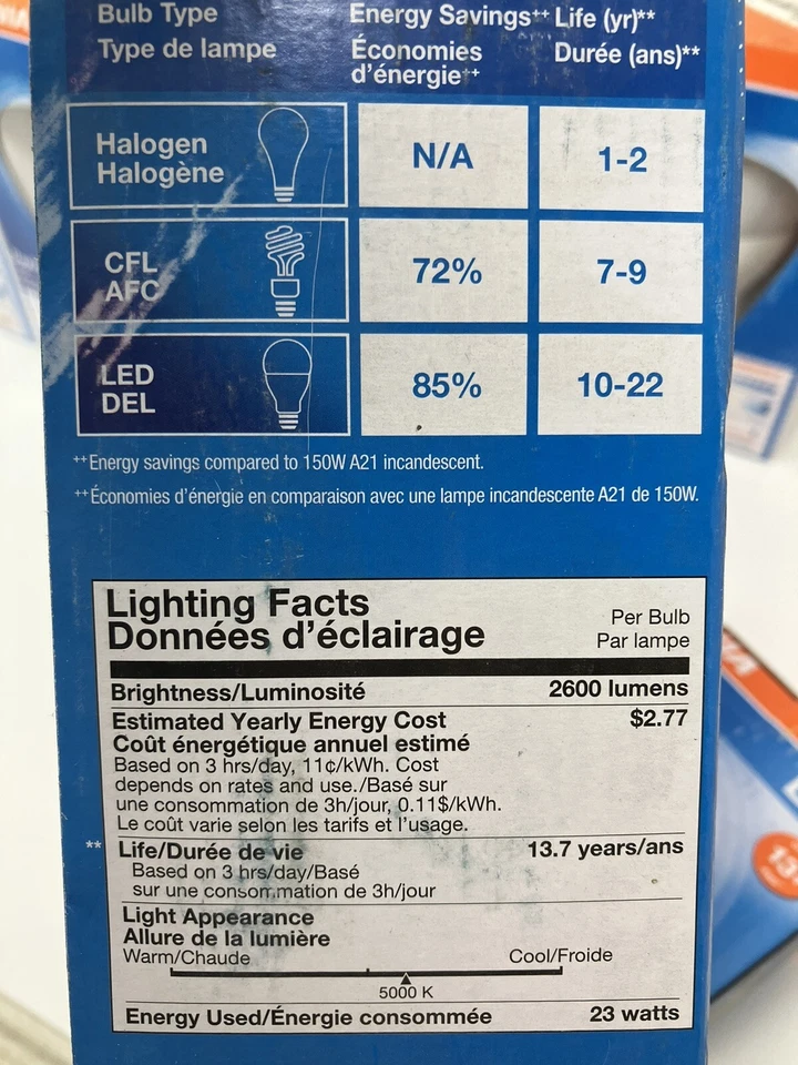 Lot 12 New Sylvania 150W* (23W) Daylight A21 LED Bulbs LED23A21DIM0850URP - Image 4 of 4
