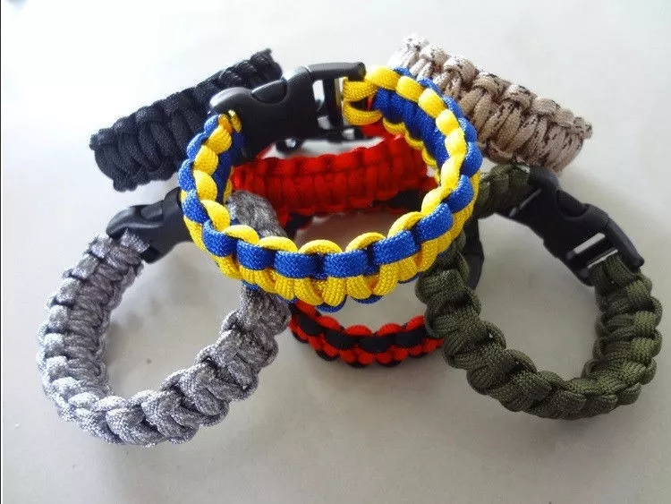 Ultimate Paracord Bracelet Survival Kit Emergency Outdoor Parachute Cord  Buckle | eBay