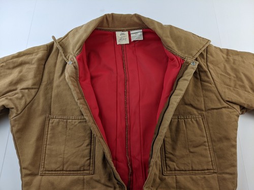 Mono aislante RedHead de colección para hombre M marrón tostado lona acolchado forrado garra cremallera - Imagen 8 de 14