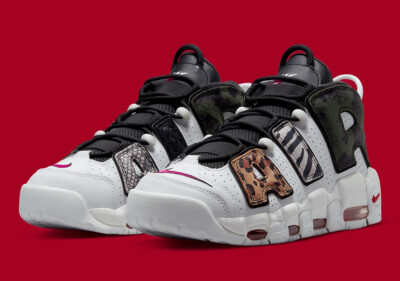 NIKE AIR MORE UPTEMPO Sz 10 ANIMAL BLACK WHITE CHICAGO BULLS 95 97