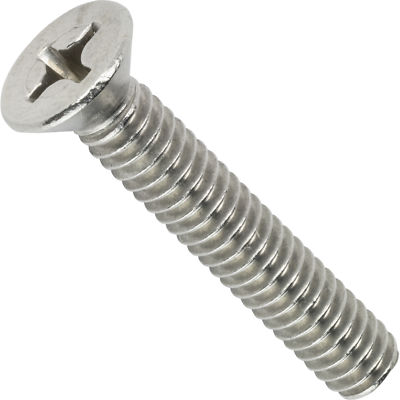 1/4-20 x 3-1/2'' Flat Head Machine Screws Phillips Drive Stainless Steel Qty 50