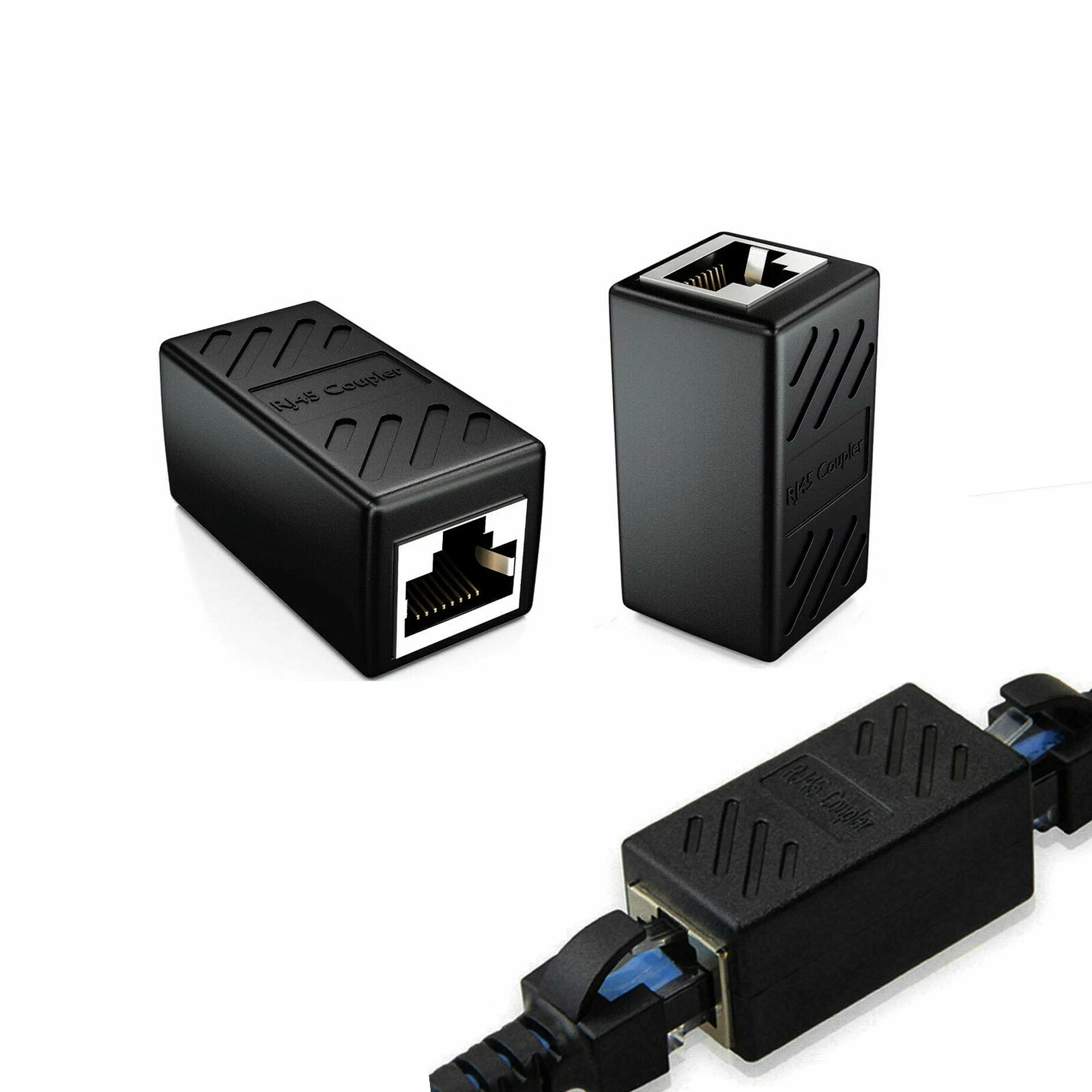 ZUZONG RJ45 Coupler, In Line Coupler Ethernet Coupler Cat8/ Cat7/ Cat6/ Cat5e/ Cat5 Ethernet Cable Extender Adapter Female To Female (10 Pack Black - Foto 10