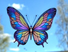Butterfly Decorative Stained glass Effect Static cling window  Reusable Gift
