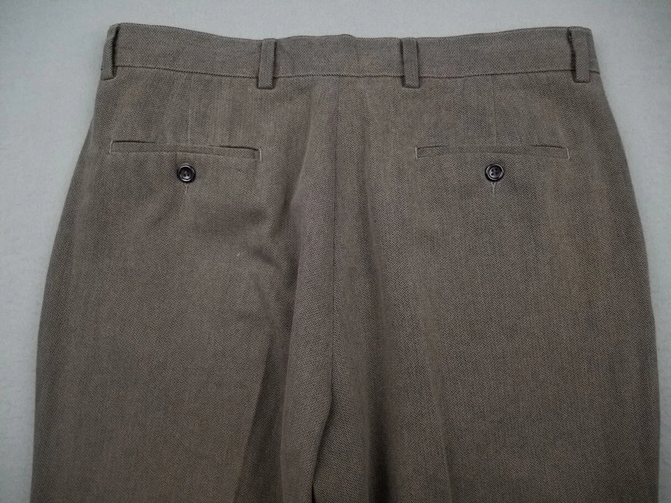 Pantalones De Colección Y2K Dockers Hombres 35x29 Tostado Plisado Suelto Patín Espiga Grunge '00* Foto 4 de 4